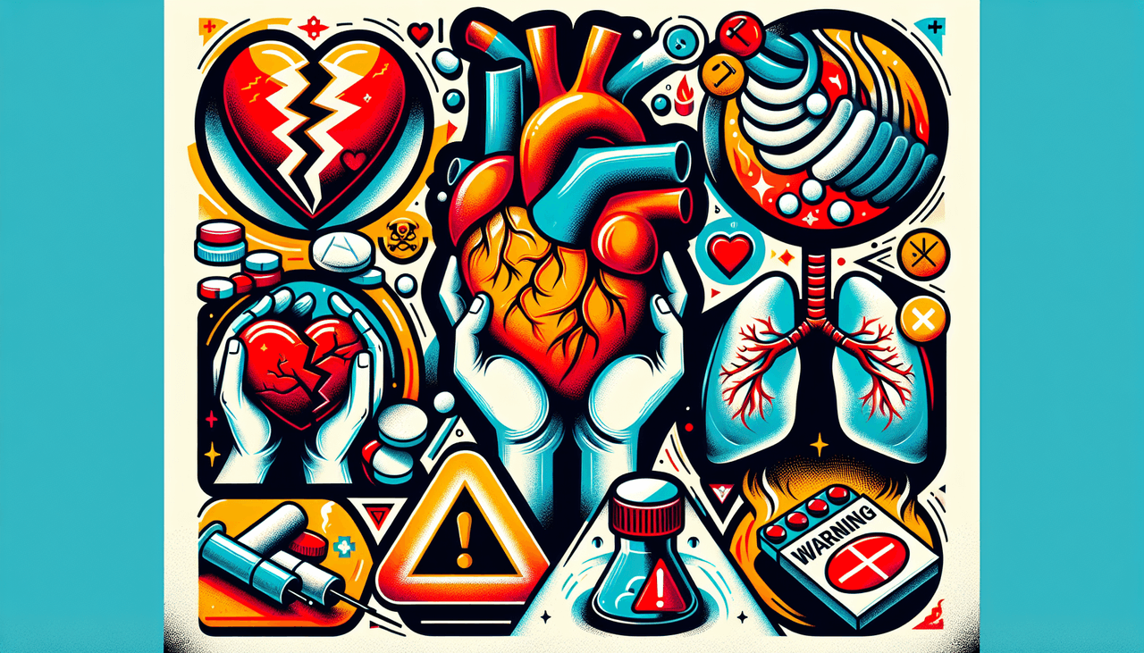 An illustration showing the health risks associated with smoking oxycodone.