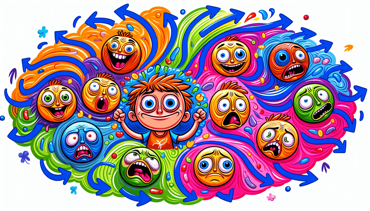 An illustration representing behavioral changes linked to Adderall use.