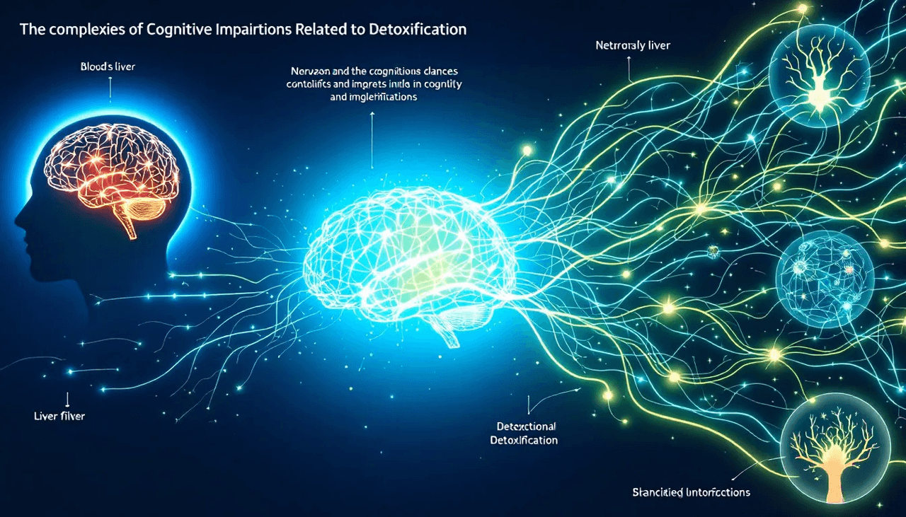An illustration showing cognitive impairments related to detoxification.