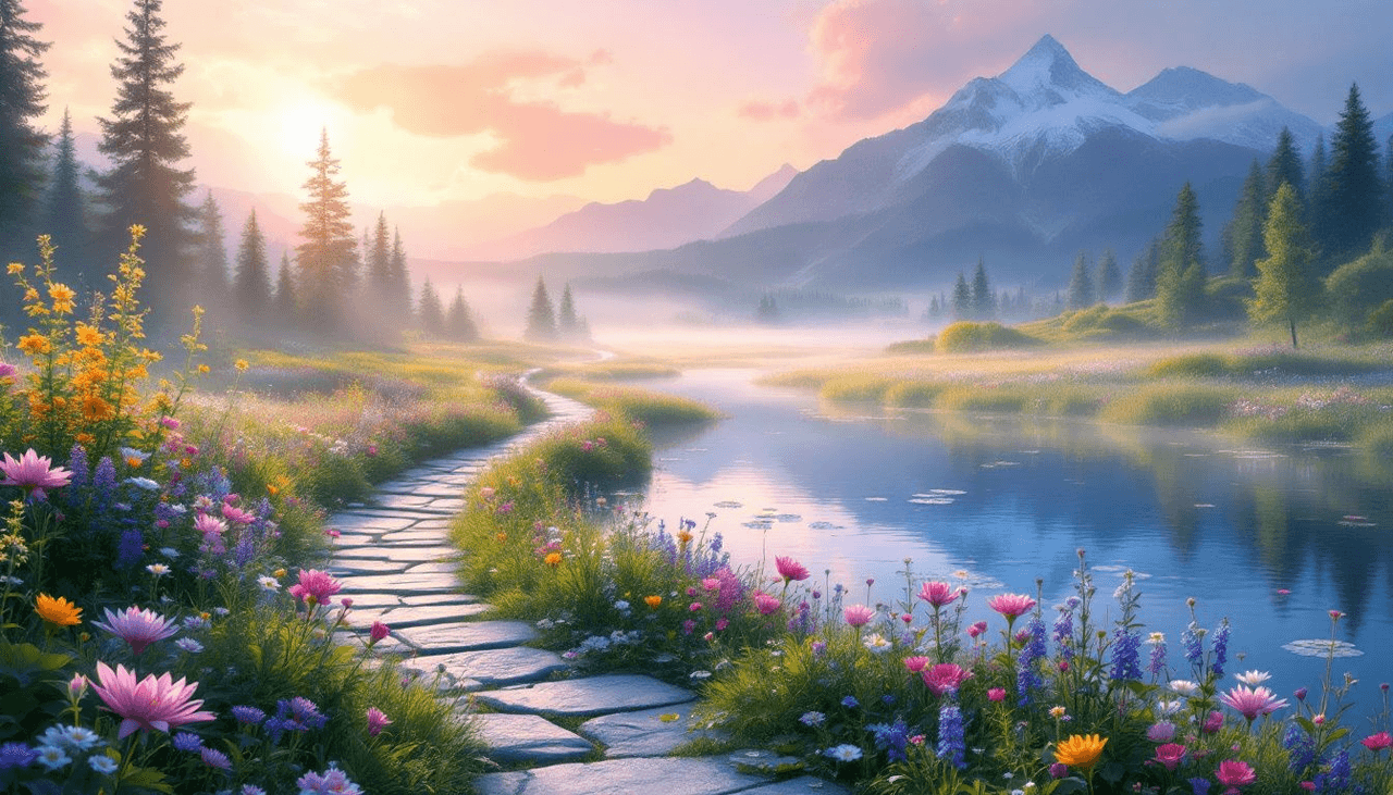 A serene landscape representing healing for survivors of suicide loss.