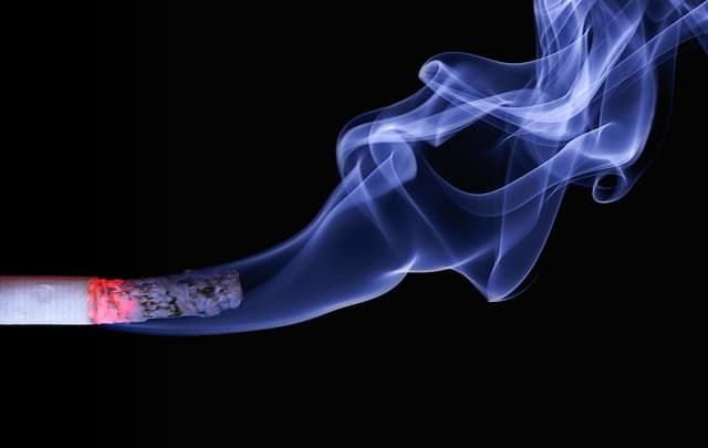 smoking cigarette