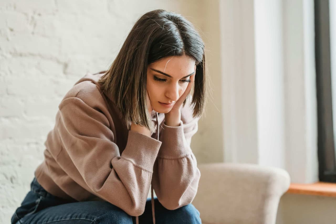 young lady stressing about something