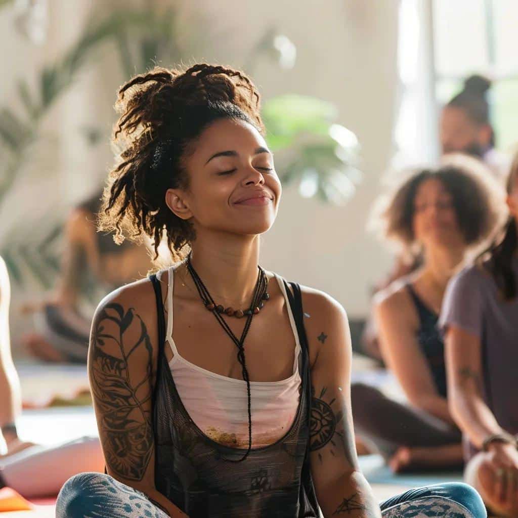 Woman enjoying holistic therapy, illustrating the benefits of simultaneous treatment for mental health and addiction