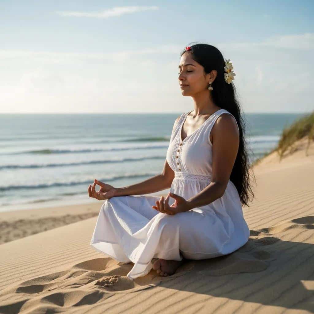 Woman meditating in nature, illustrating mindfulness as an effective anxiety therapy for women