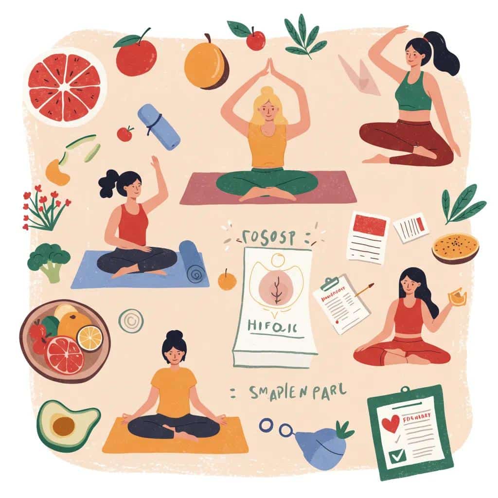 Women participating in holistic therapies such as yoga and meditation, promoting mind, body, and spirit healing