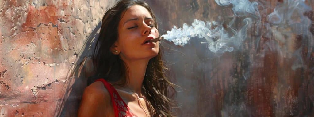 woman smoking in San Juan Capistrano