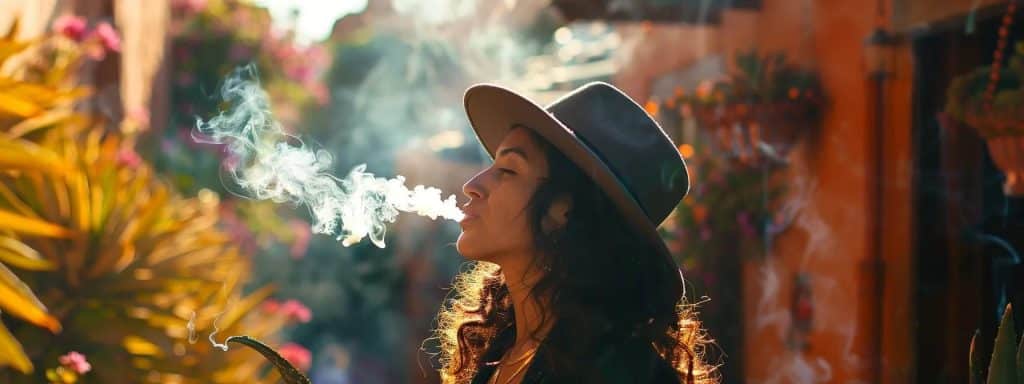 woman smoking in San Juan Capistrano